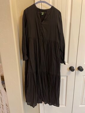 Black Long Sleeve Tiered Maxi Dress - Able